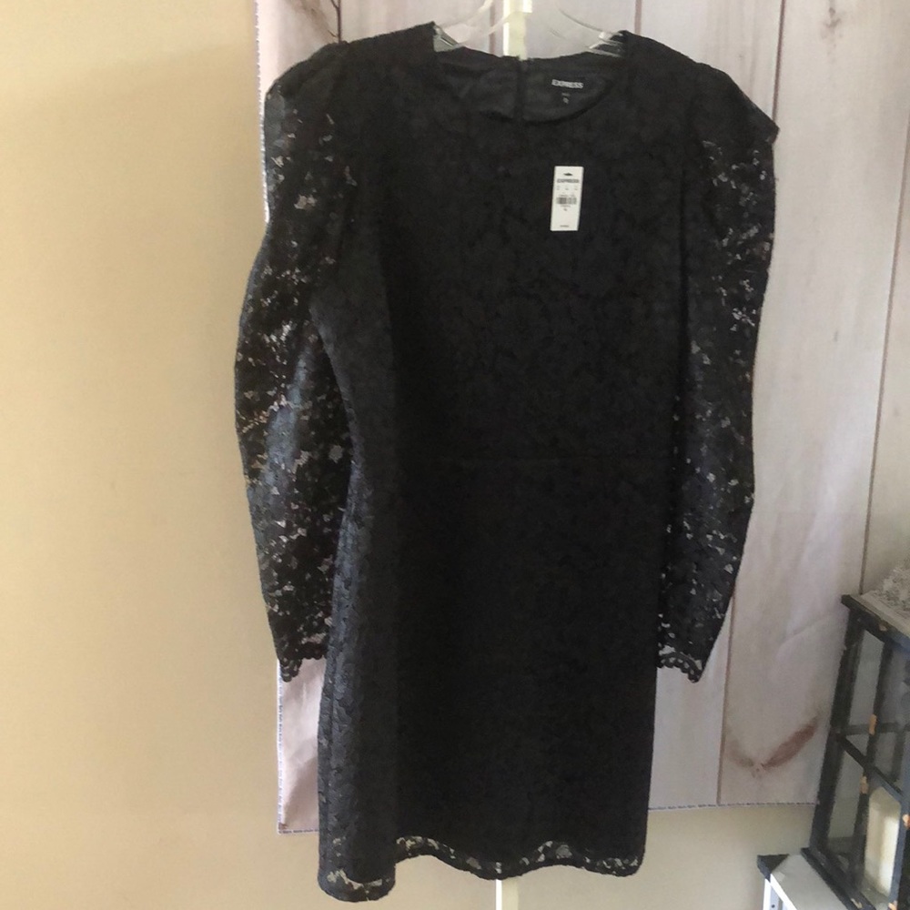 NWT express black lace dress